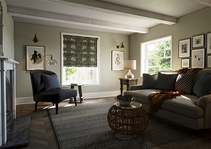 William Morris At Home African Marigold Velvet, Cornflower - Twist&Fit Roman Blind - Image 7